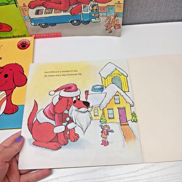 Clifford The Big Red Dog Books Lot 5 Norman Bridwell Scholastic Christmas Easter - Picture 3 of 10